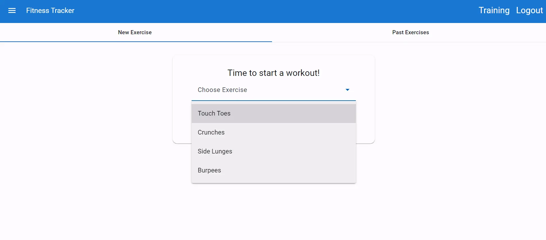 Fitness Tracker App - Angular